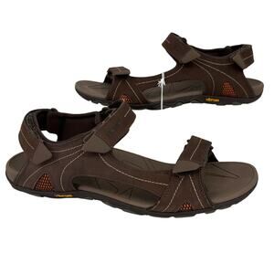 Vionic Boyes Sandals Mens Size 13 Chocolate Brown Leather Adjustable Comfort